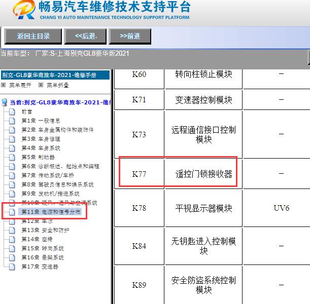 2021年上海别克-GL8豪华版胎压接收模块安装位置