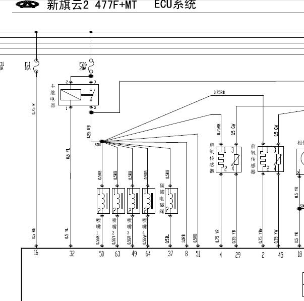 2011年奇瑞旗云2发动机电路图