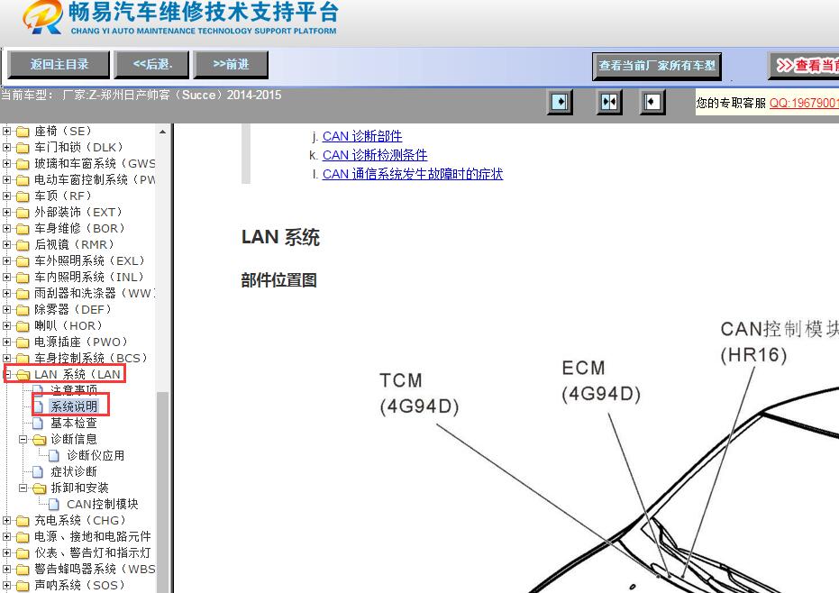 2014-2015年郑州日产-帅客（Succe）CAN控制模块位置