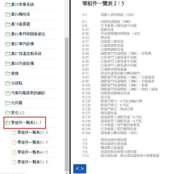 2011年沃尔沃XC60  元件代码说明