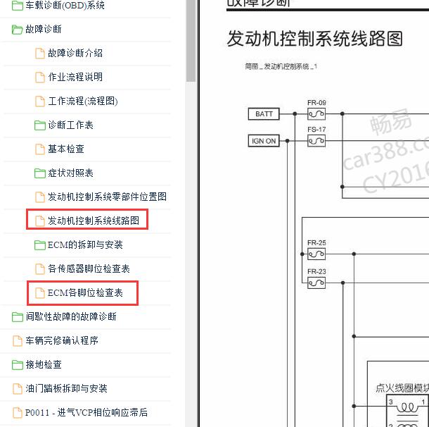 2013-2014年纳智捷大7 SUV 发动机电路图和针脚
