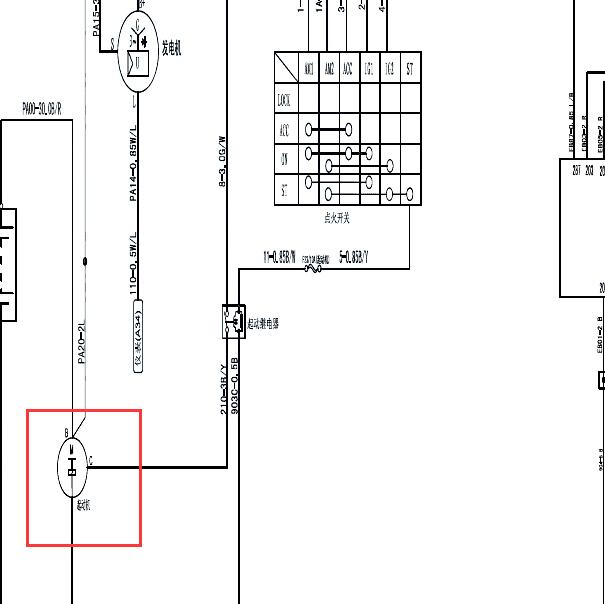 五十铃4KH1CT5H1发动机起动机电路图