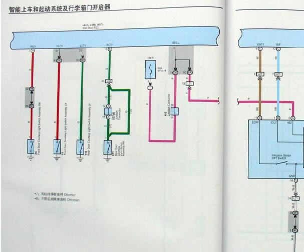 2009年丰田皇冠无钥匙电路图