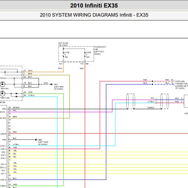 2010年英菲尼迪EX35气囊电路图