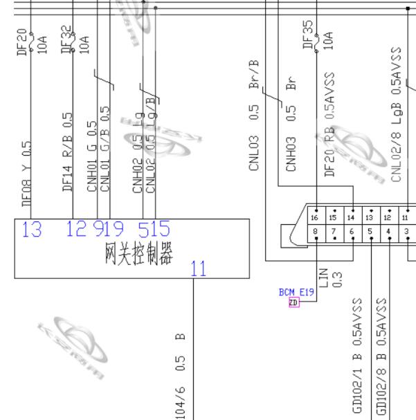 2017-2018 长安欧尚车欧尚A800网关电路图