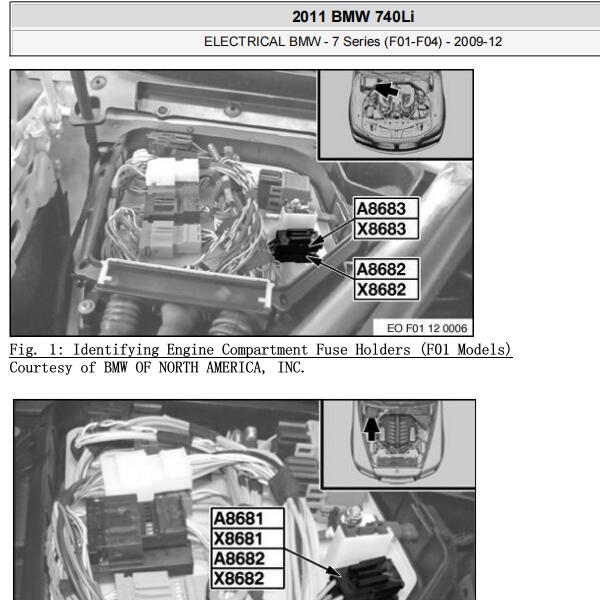 2011年宝马740Li保险丝盒资料