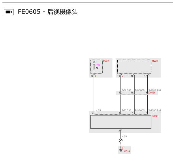 2017年玛莎拉蒂总裁倒车摄像头电路图