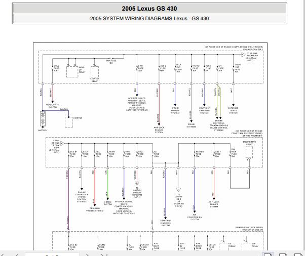 2005年雷克萨斯GS430 保险电路图