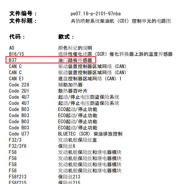 2013年奔驰GL350  油门踏板电路图