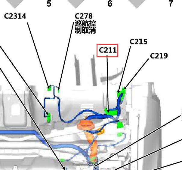 2015年福特嘉年华C211位置