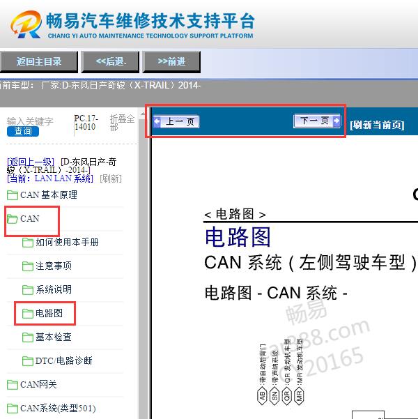 2014年日产奇骏CAN电路图