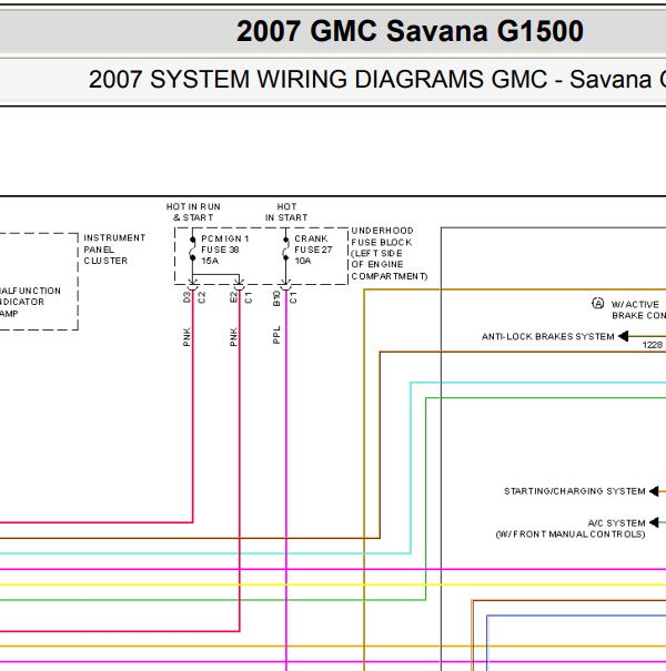 2007年GMC SAVANAG1500发动机电路图