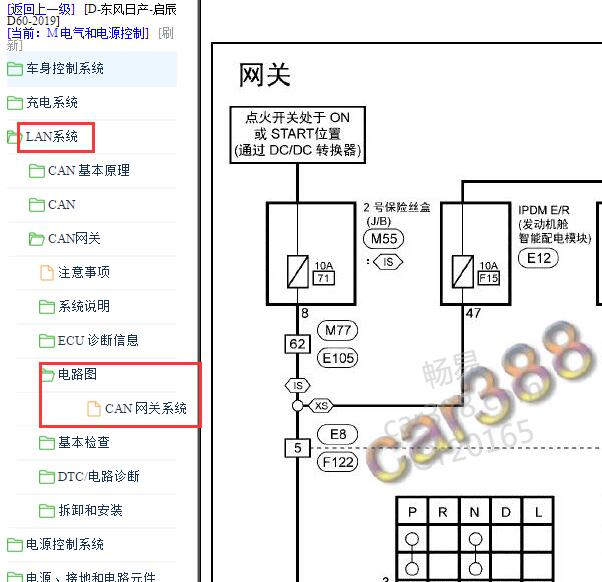 2019年东风日产-启辰D60 CAN电路图