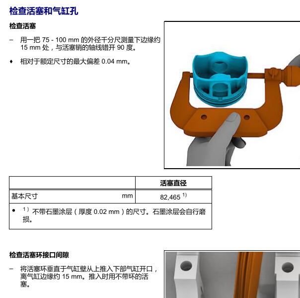 2012年奥迪Q5活塞环的间隙数据