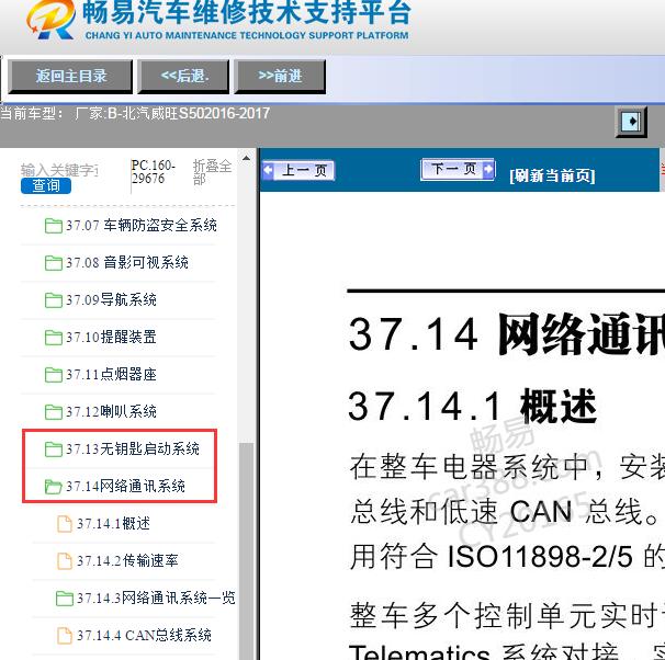 2016-2017年北汽威旺-S50无钥匙进入及通讯维修手册