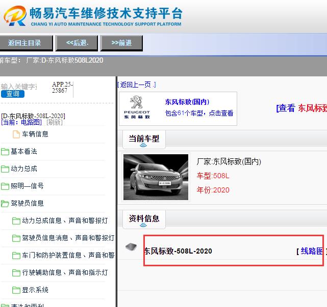 2020年东风标致508全车电路图