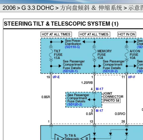 2006现代雅尊方向盘电路图