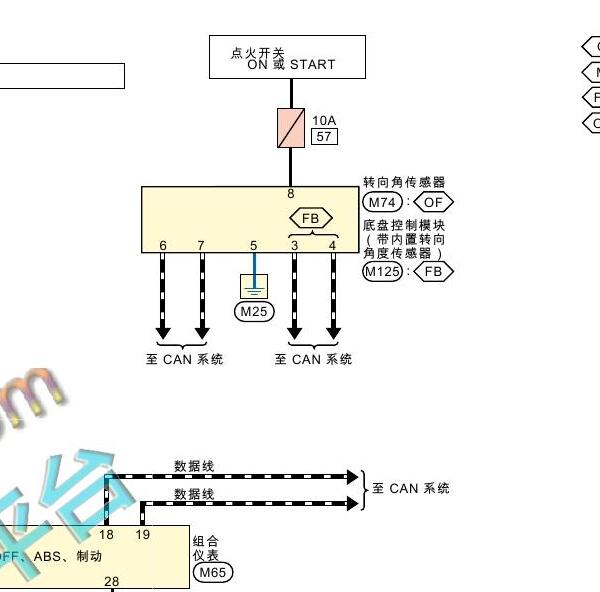 2020年日产轩逸转向角传感器电路图