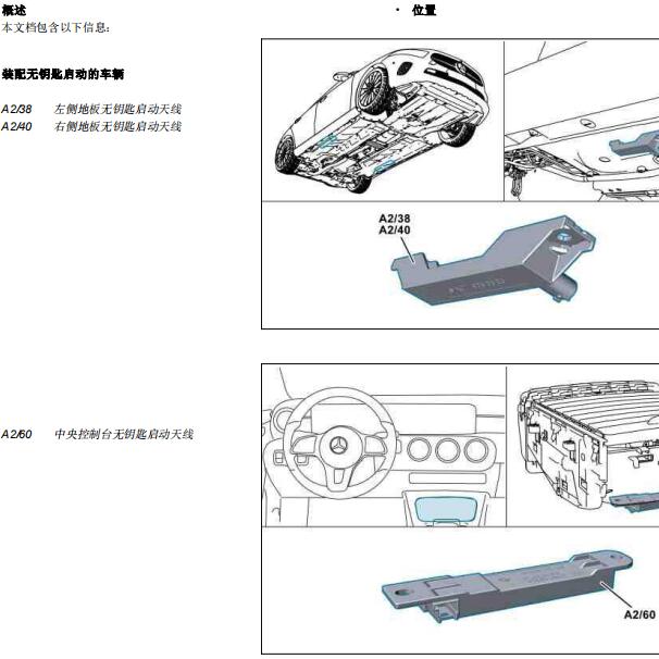 2007年奔驰CLS350遥控接收天线位置