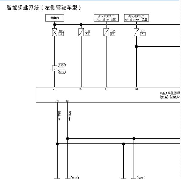 2012年日产奇骏智能天线电路图与位置