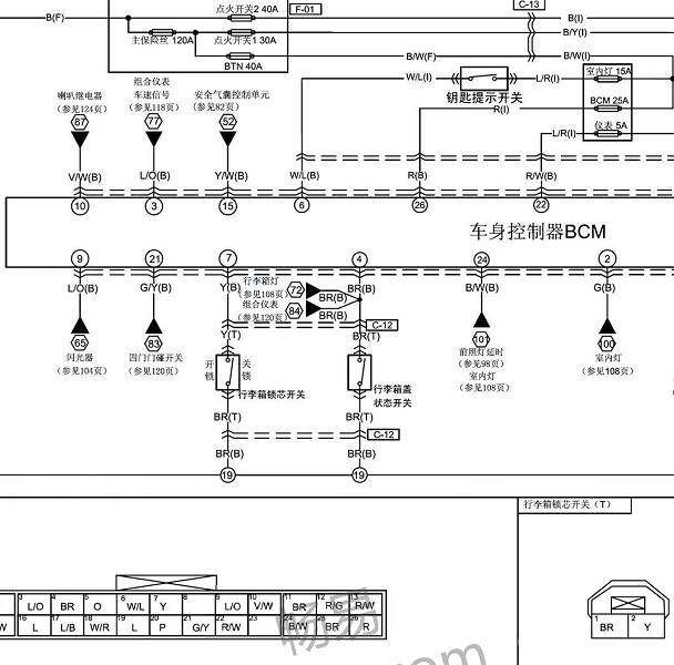 2012年奔腾B50 BCM电路图及针脚图