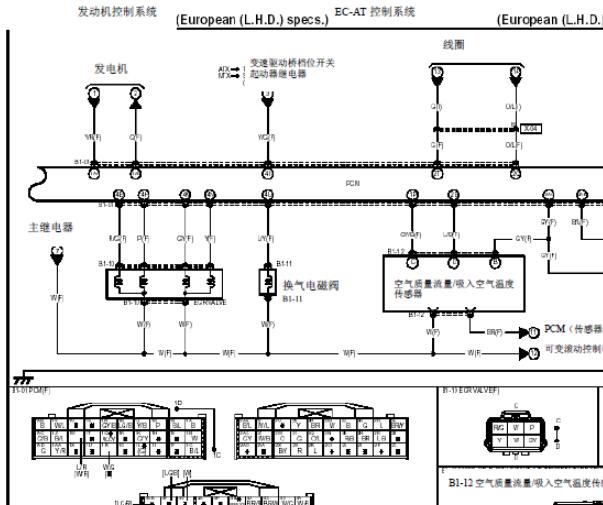 04年马自达6变速箱电路图及针脚资料