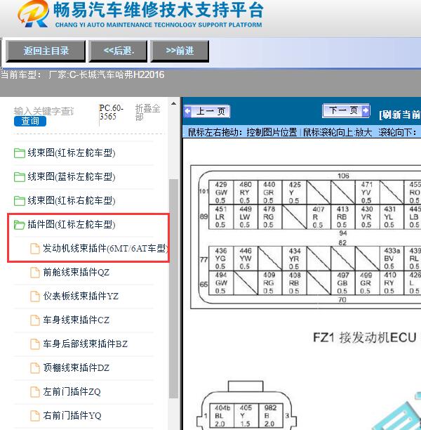 2016年长城哈弗H2发动机针脚图