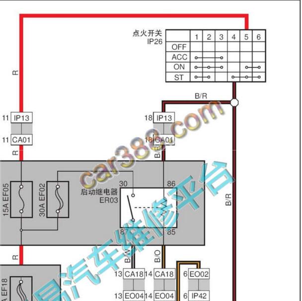 2016-2017年吉利金刚JLB-4G15发动机点火开关电路图