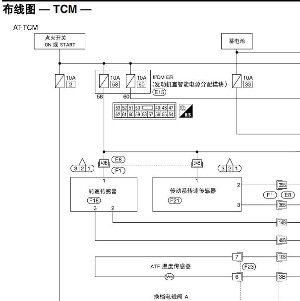 2006年日产轩逸4档自动变速箱电路图及维修手册