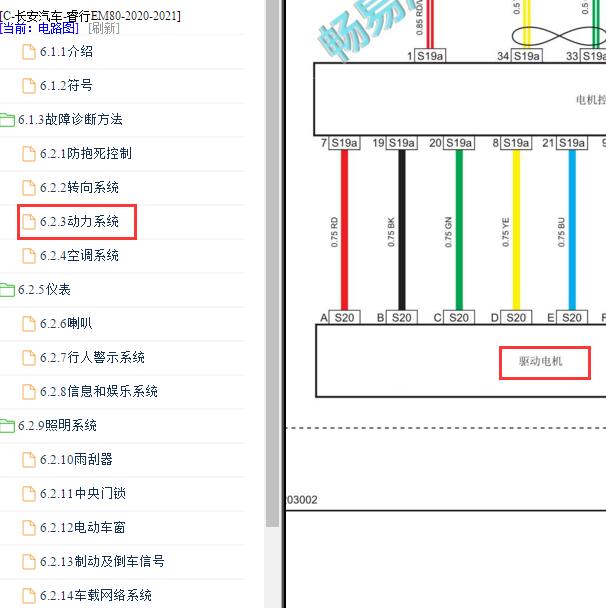 2020-2021年长安睿行EM80 驱动系统电路图