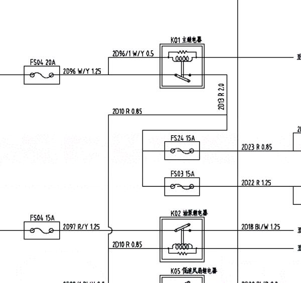东风小康DK12发动机主继电器电路图
