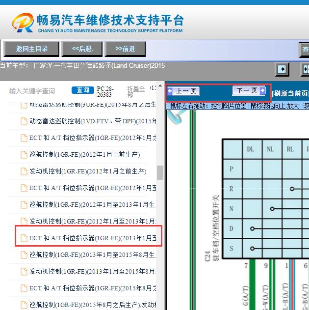 2015年丰田酷路泽A750F变速箱电路图