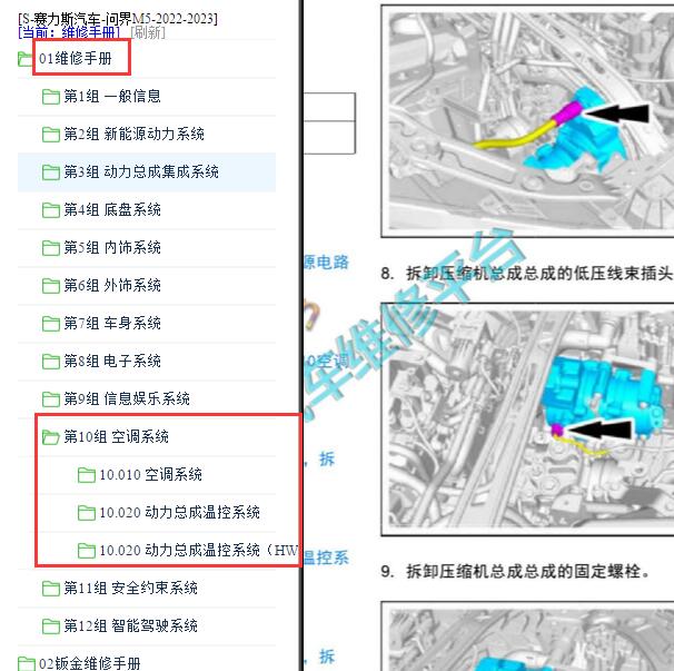 2022-2023年赛力斯汽车-问界M5空调维修手册