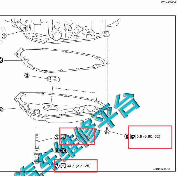 2016年日产轩逸HR16 变速箱油底壳扭矩