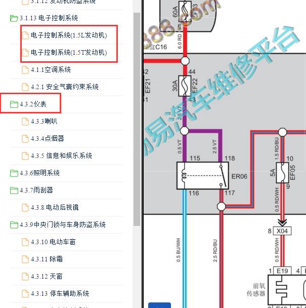 2017-2018年长安睿行S50 发动机电路图