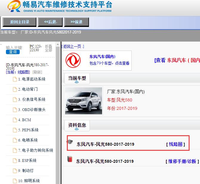 2017-2019年东风风光580电路图