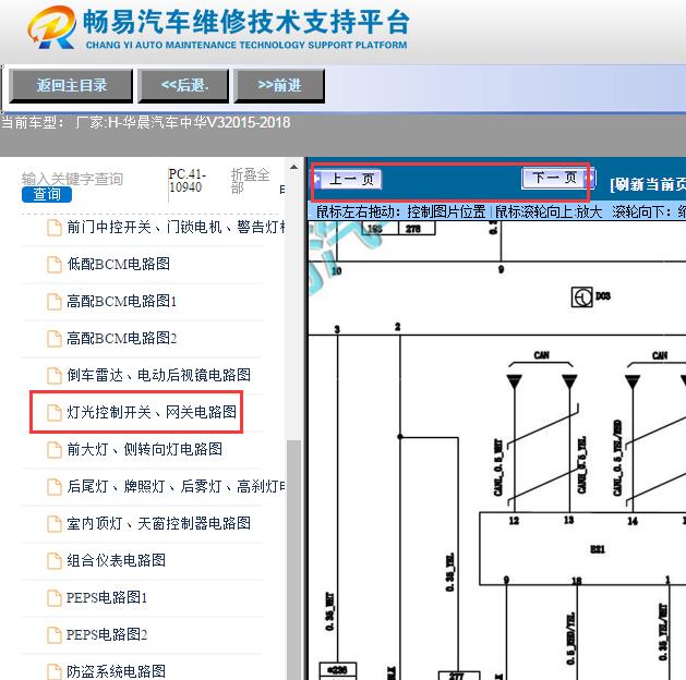 2015-2018年中华V3网关电路图