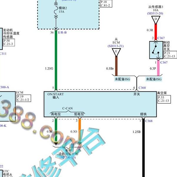2015-2016年现代途胜 真空泵电路图