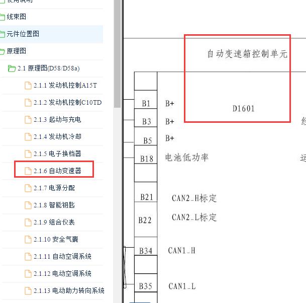 2020-2021年东风风神奕炫GS 7DCT变速箱电路图