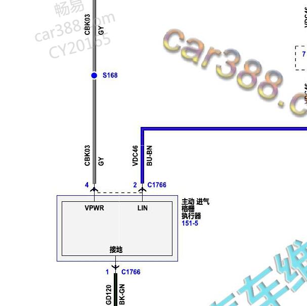 2019-2020奶奶福特福睿斯格栅电路图