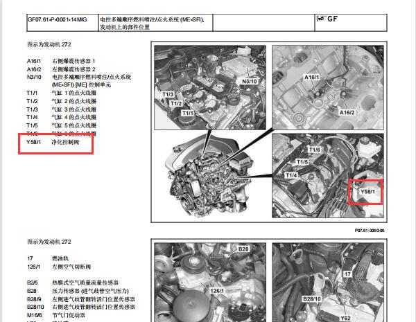 2012年奔驰GL450碳罐电池阀位置