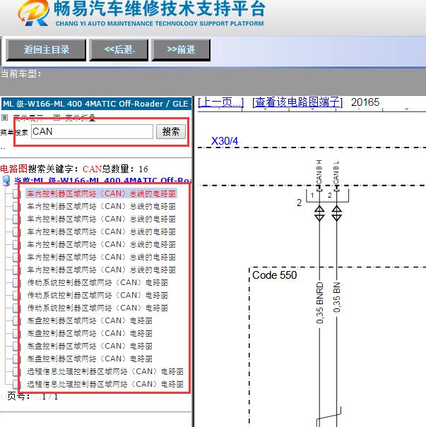 2015年奔驰ML400网络通讯电路图