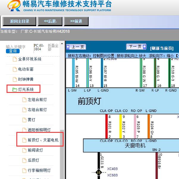 2018年长城H4天窗电路图