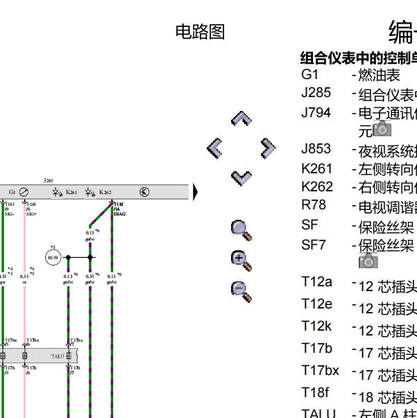2022年奥迪A6L组合仪表电路图