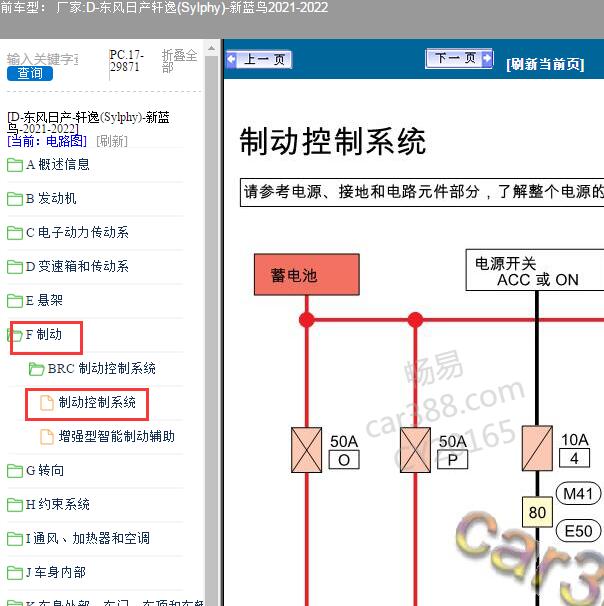 2021-2022年东风日产轩逸（Sylphy）新蓝鸟ABS电路图