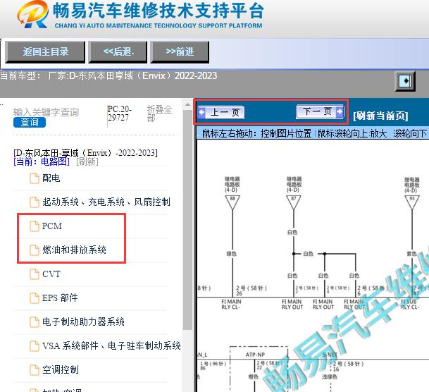 2022-2023年本田享域发动机电路图
