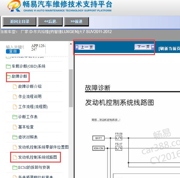 2011年-2012年纳智捷大7发动机电路图
