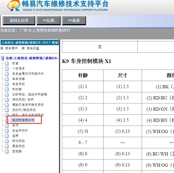 2017年上海别克-威朗轿跑电子驻车针脚