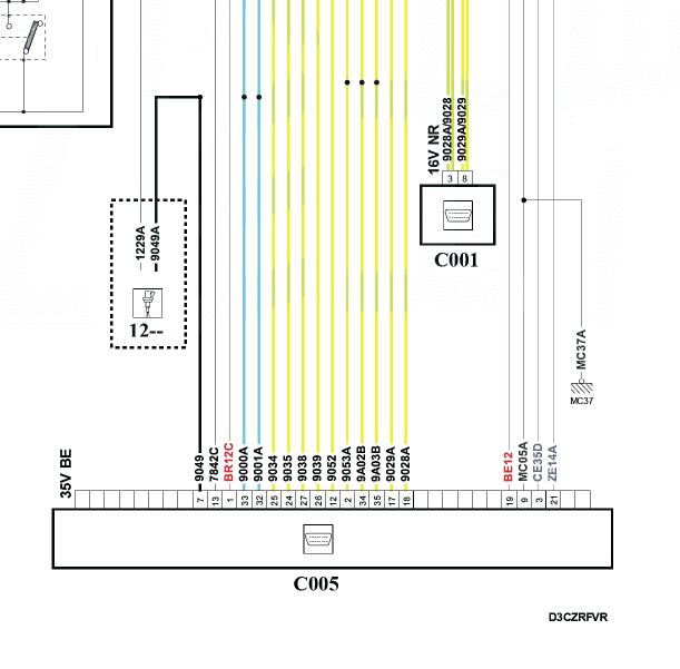 2017-2019年雪铁龙C4 云逸诊断接口电路图