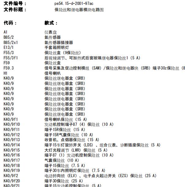 2016年奔驰凌特保险供电电路图及保险继电器说明